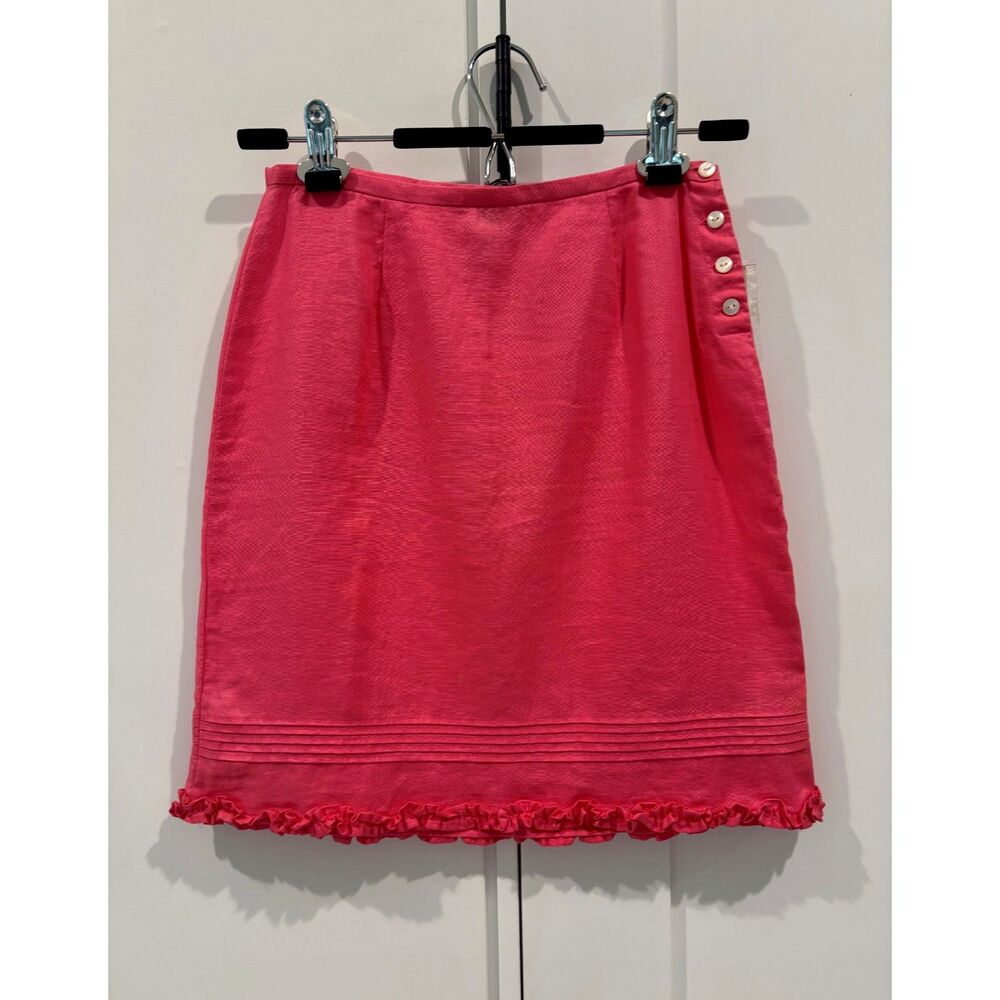 GAP Factory 100% Linen Coral Pink Mini Skirt – Size 0 (First Quality) NWT